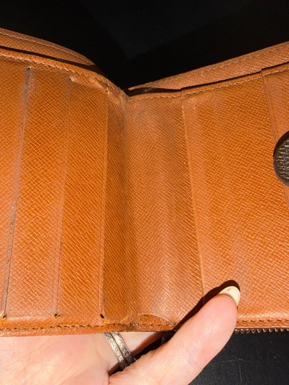Louis Vuitton Textured Leather Wallet in Cognac - Picture 4 of 15